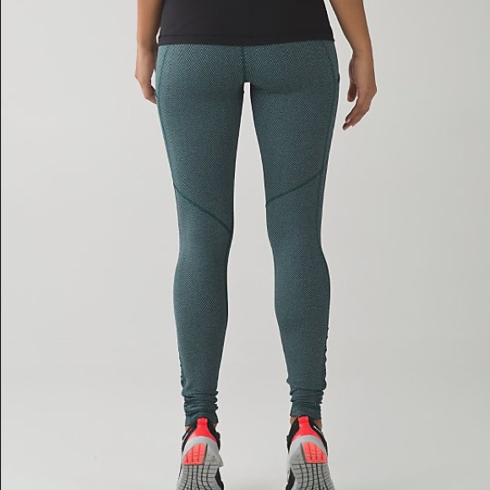 Lululemon Speed Tights: Teal Herringbone Legging